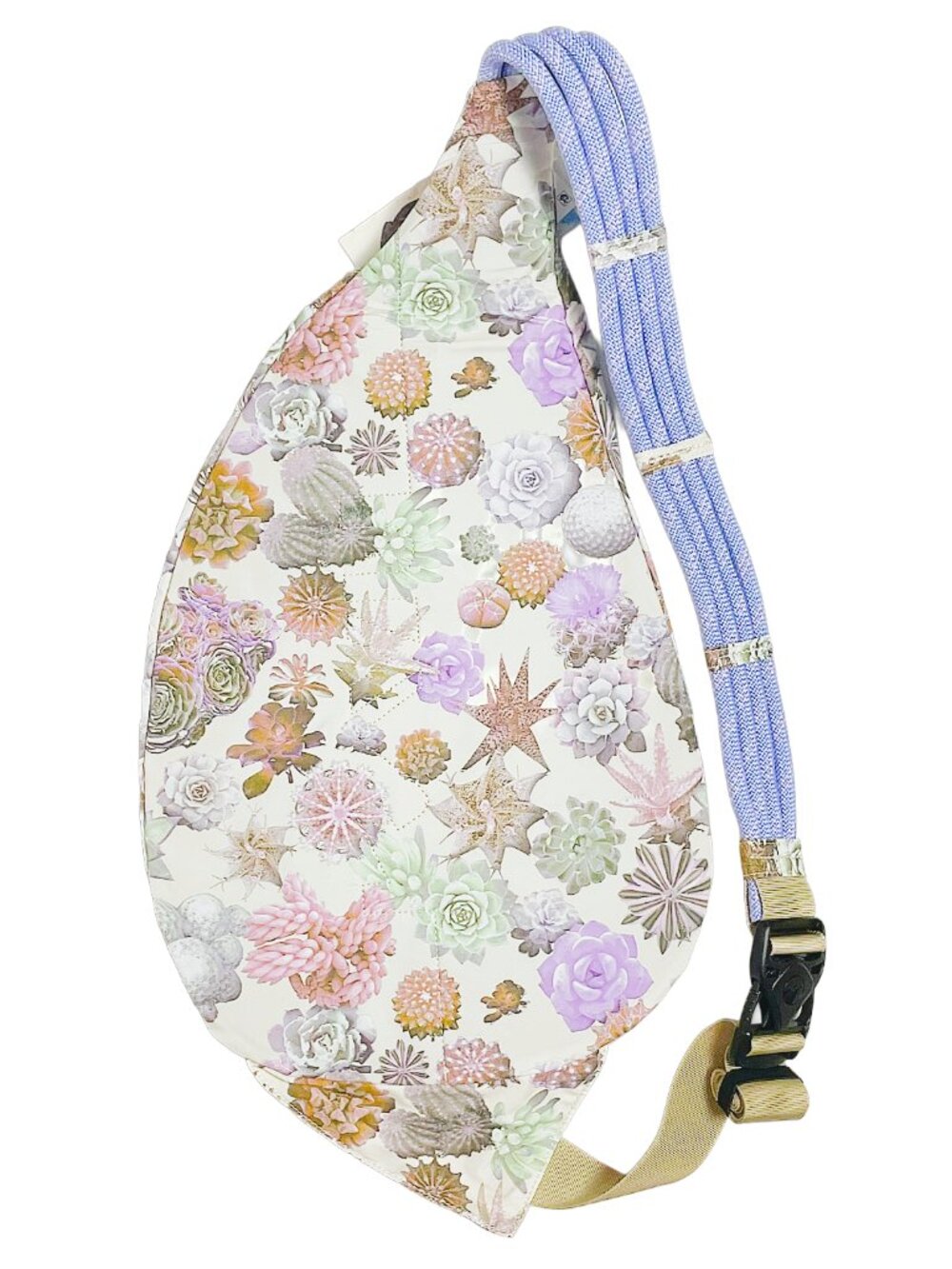 KAVU Rope Sack Succulents Sling Bag Floral Cactus Crossbody Backpack NWT - Picture 3 of 12